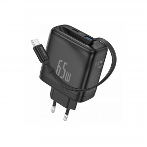 Max50-EU A+C 2-Port GaN Charger with Retractabl...